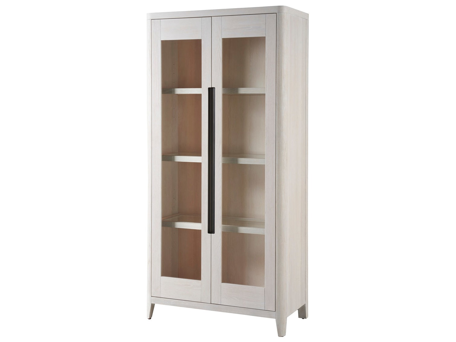 New Modern Zella Display Cabinet in White Oak