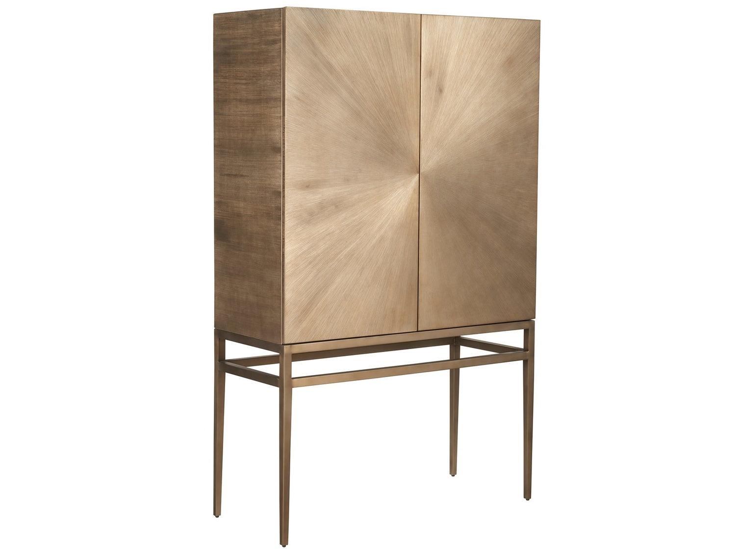 New Modern Milo Bar Cabinet in Aged Brass metal