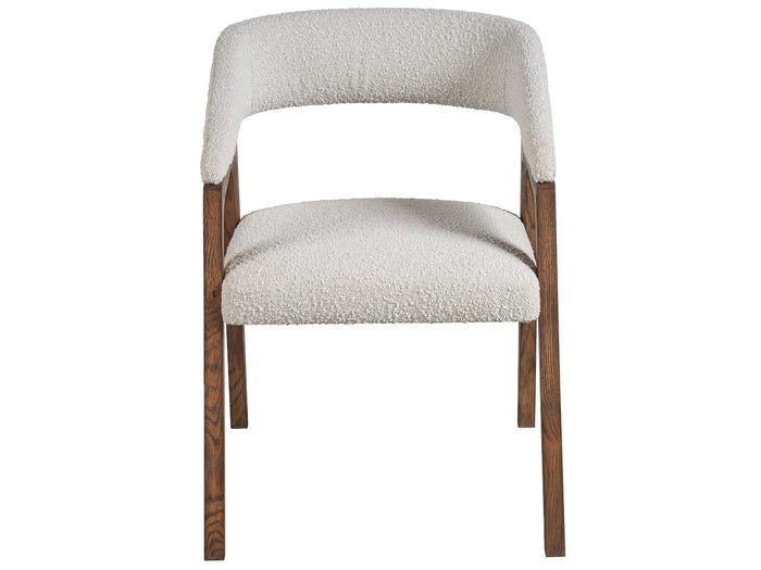 New Modern Barrel Back Dining Chair in Brown Oak