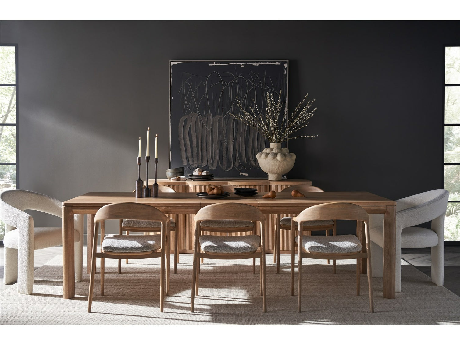 New Modern Echo Dining Arm Chair In Natural Oak
