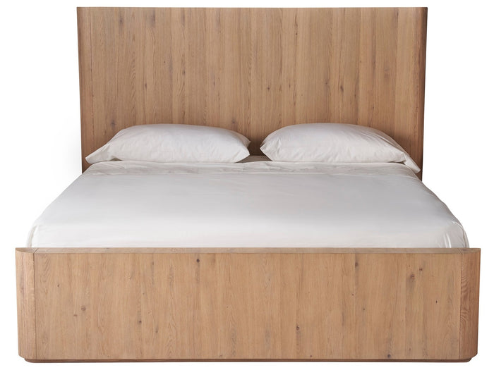 New Modern Walker Panel Bed in Natural Oak