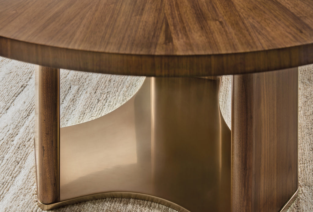 Hooker Furniture Eleana Round Dining Table in Light Caramel/Sunlit Bronze
