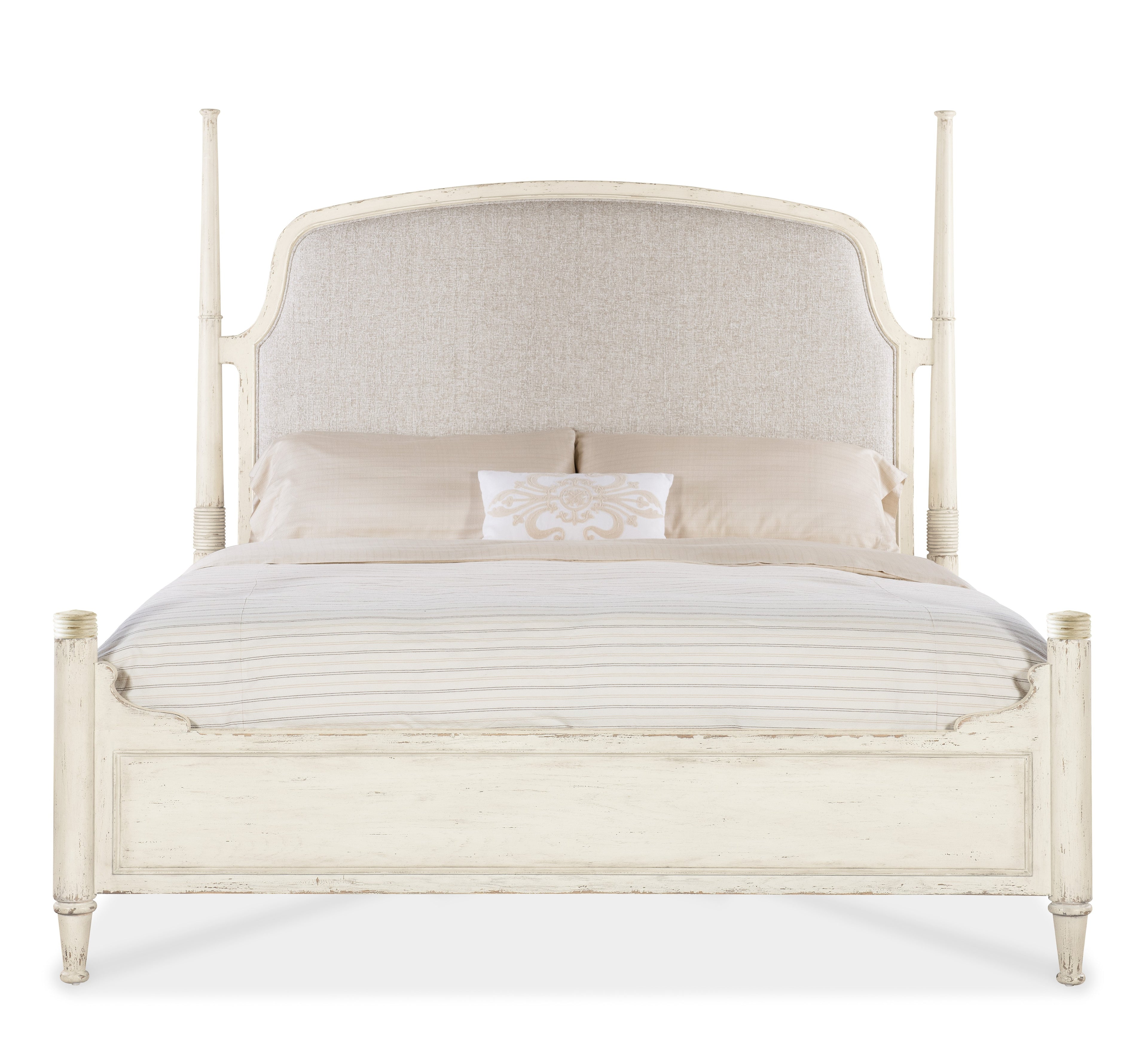 Hooker Furniture Americana Upholstered Poster Bed in Cream