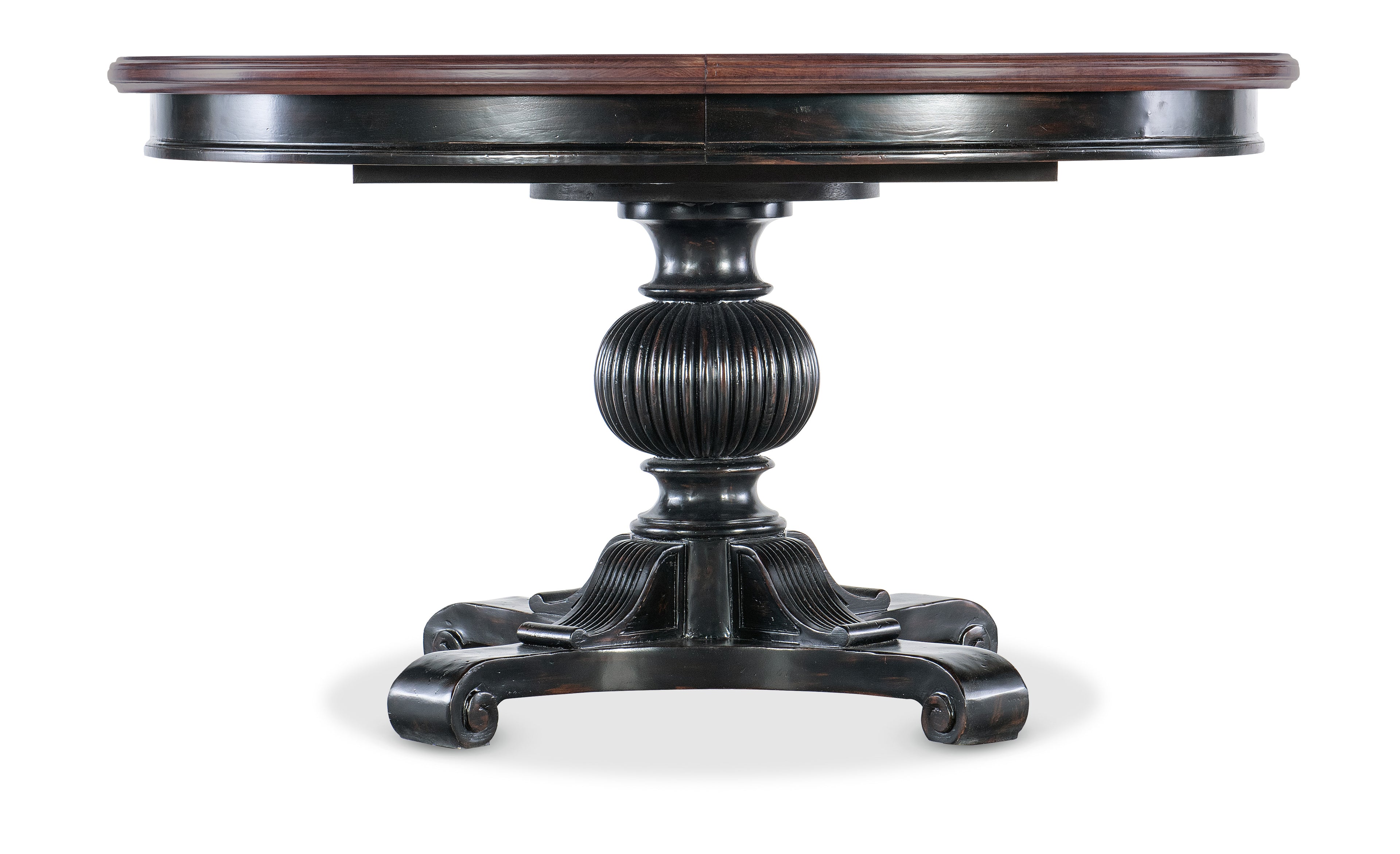 Hooker Furniture Charleston Round Pedestal Dining Table with 1-20in Leaf in Black Cherry