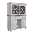 Liberty Furniture Ocean Isle Hutch & Buffet in Antique White w/ Weathered Pine