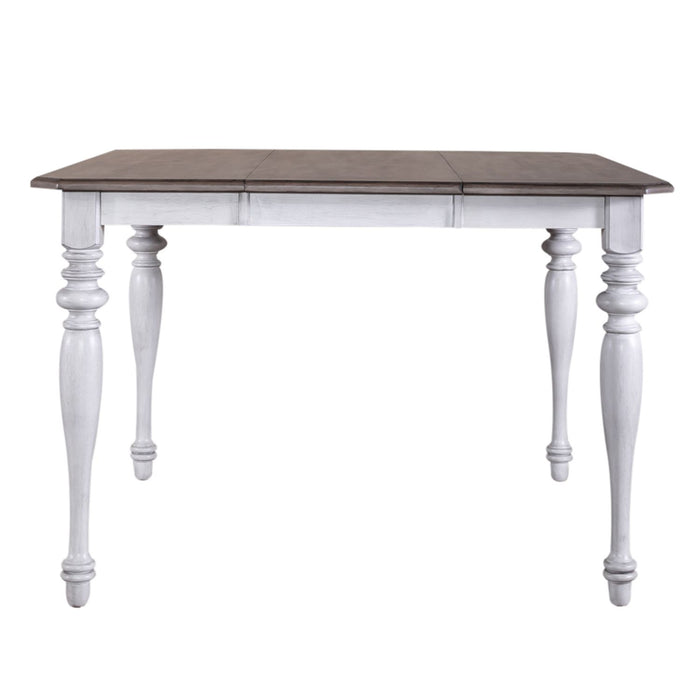Liberty Furniture Ocean Isle Gathering Table in Antique White w/ Weathered Pine