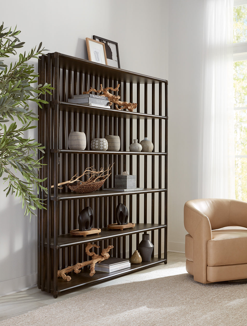 Hooker Furniture Retreat Slatted Bookcase