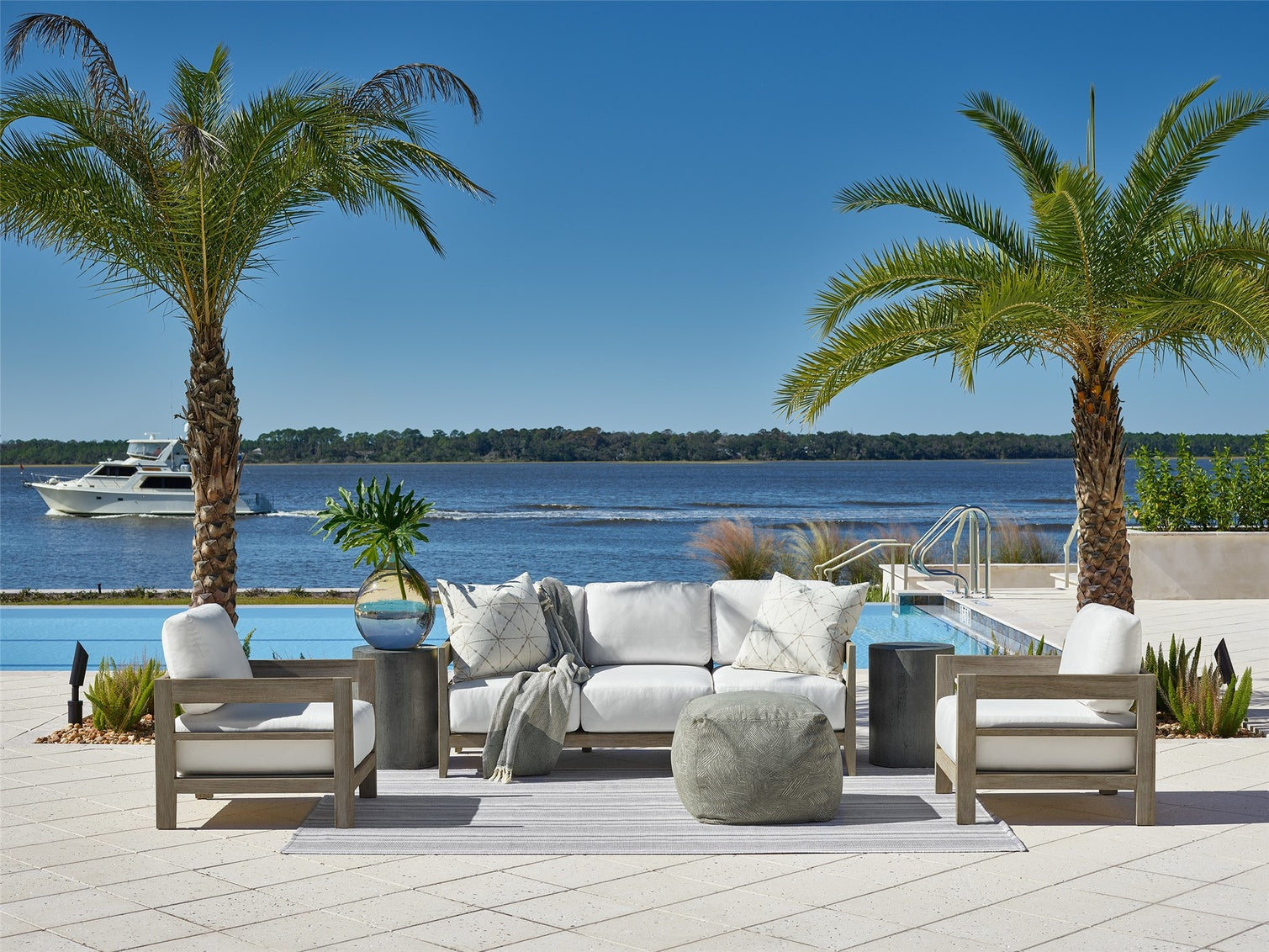 Coastal Living Outdoor La Jolla Sofa in Weathered Teak