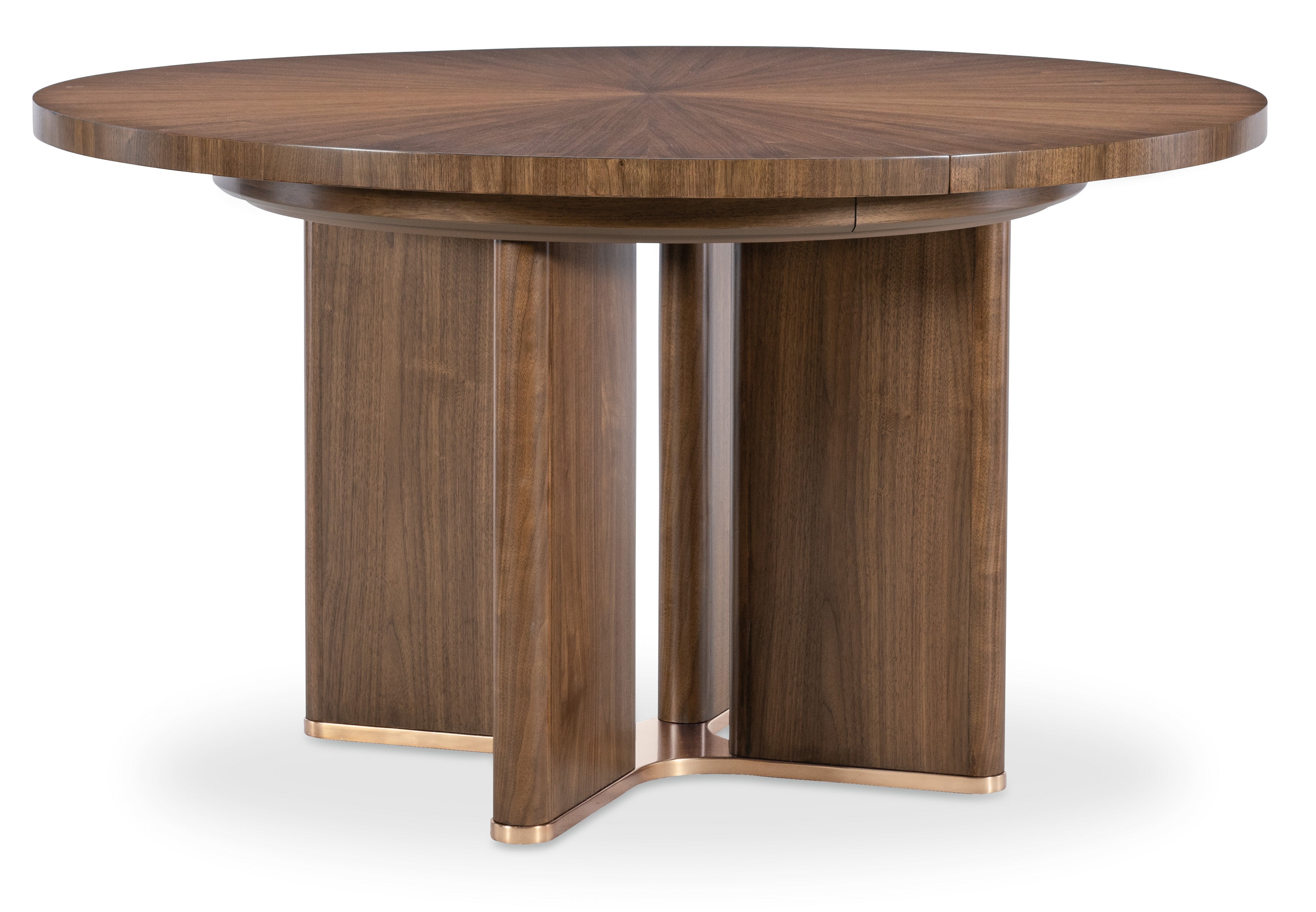 Hooker Furniture Eleana Round Dining Table with One 20-inch Leaf in Light Caramel/Sunlit Bronze