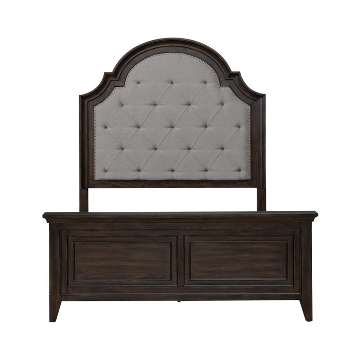 Liberty Furniture Paradise Valley Upholstered Bed in Saddle Brown