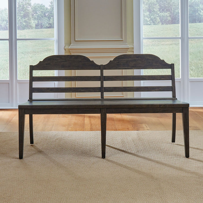 Liberty Furniture Paradise Valley Ladder Back Bench in Saddle Brown