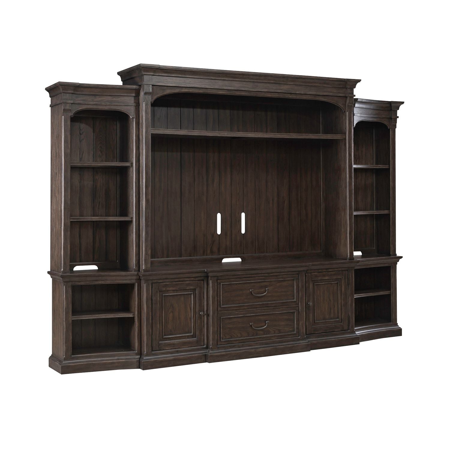Liberty Furniture Paradise Valley Entertainment Center with Piers in Saddle Brown