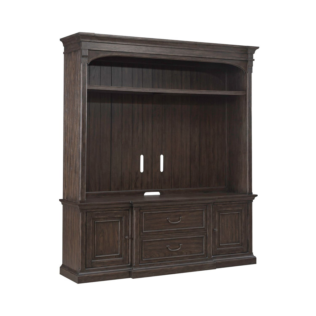 Liberty Furniture Paradise Valley Entertainment Center in Saddle Brown