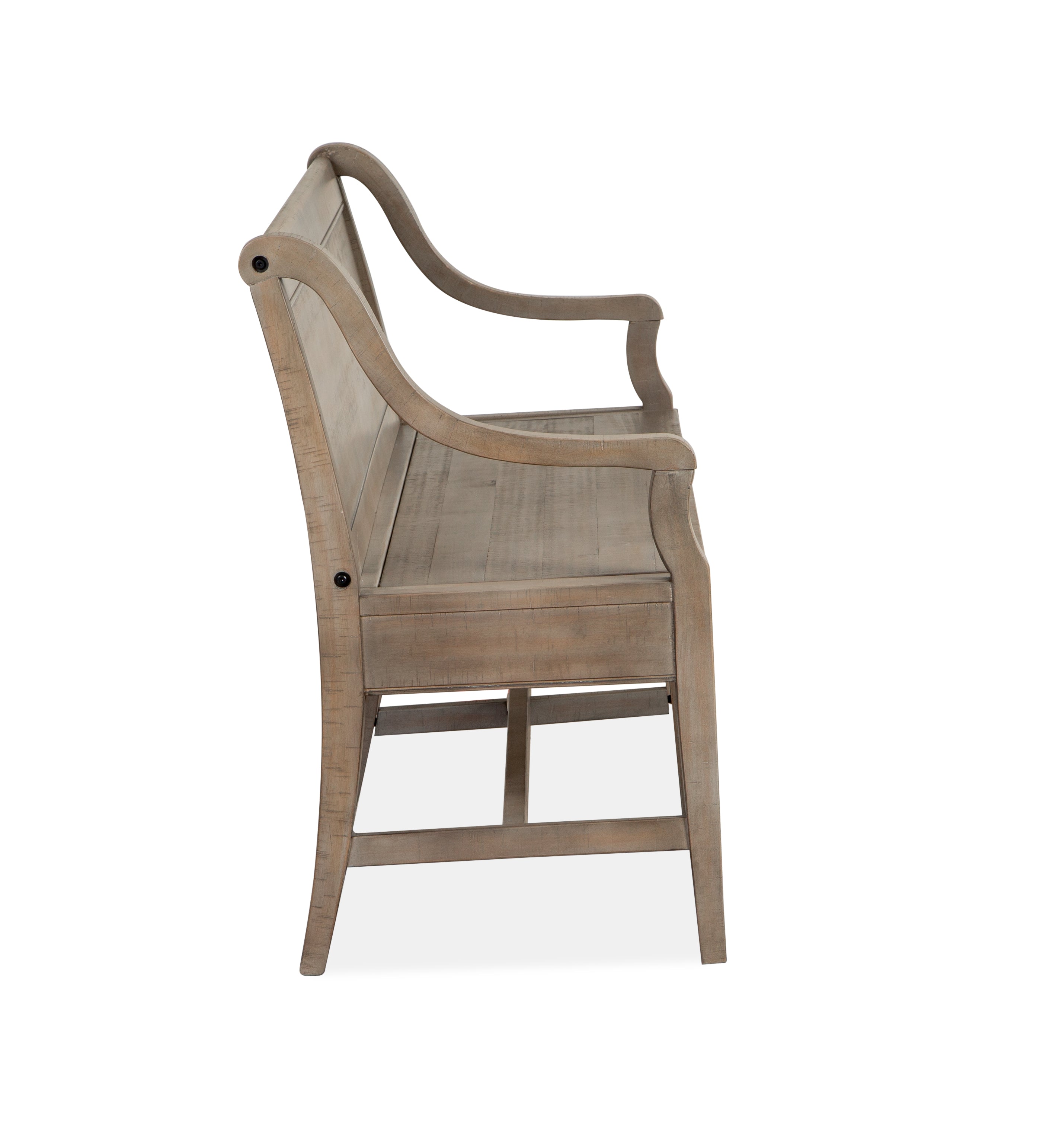 Paxton Place Bench w/Back in Dovetail Grey