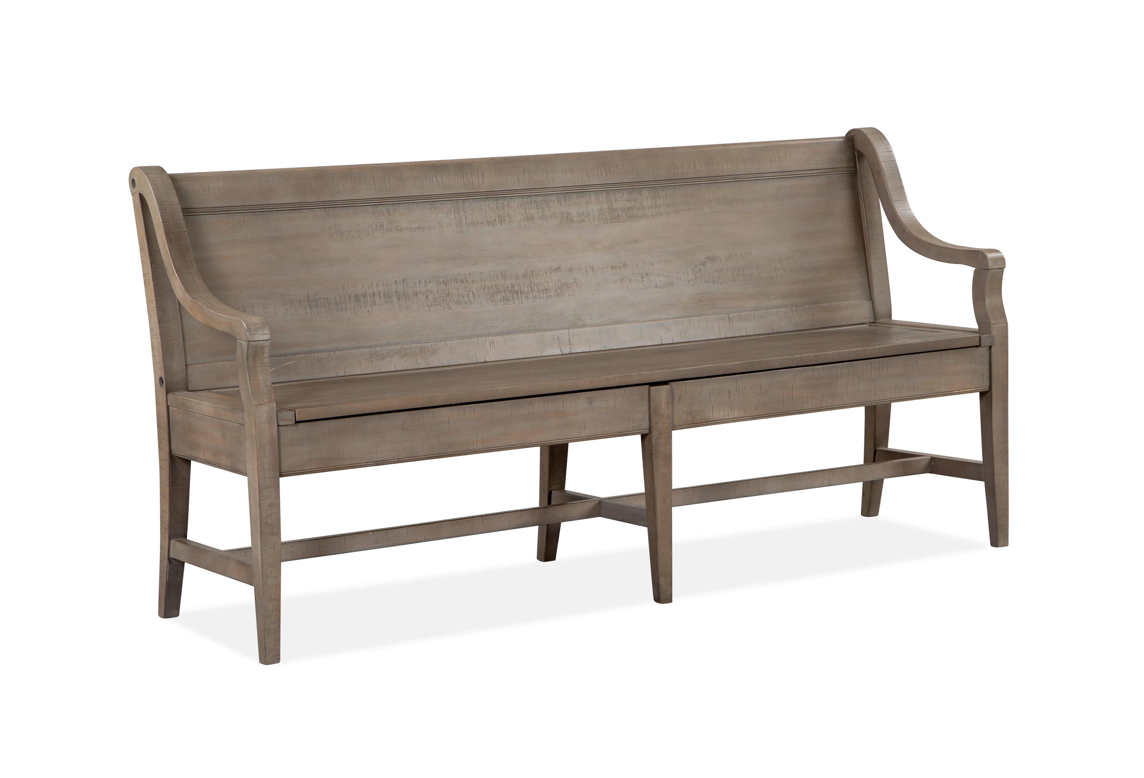Paxton Place Bench w/Back in Dovetail Grey
