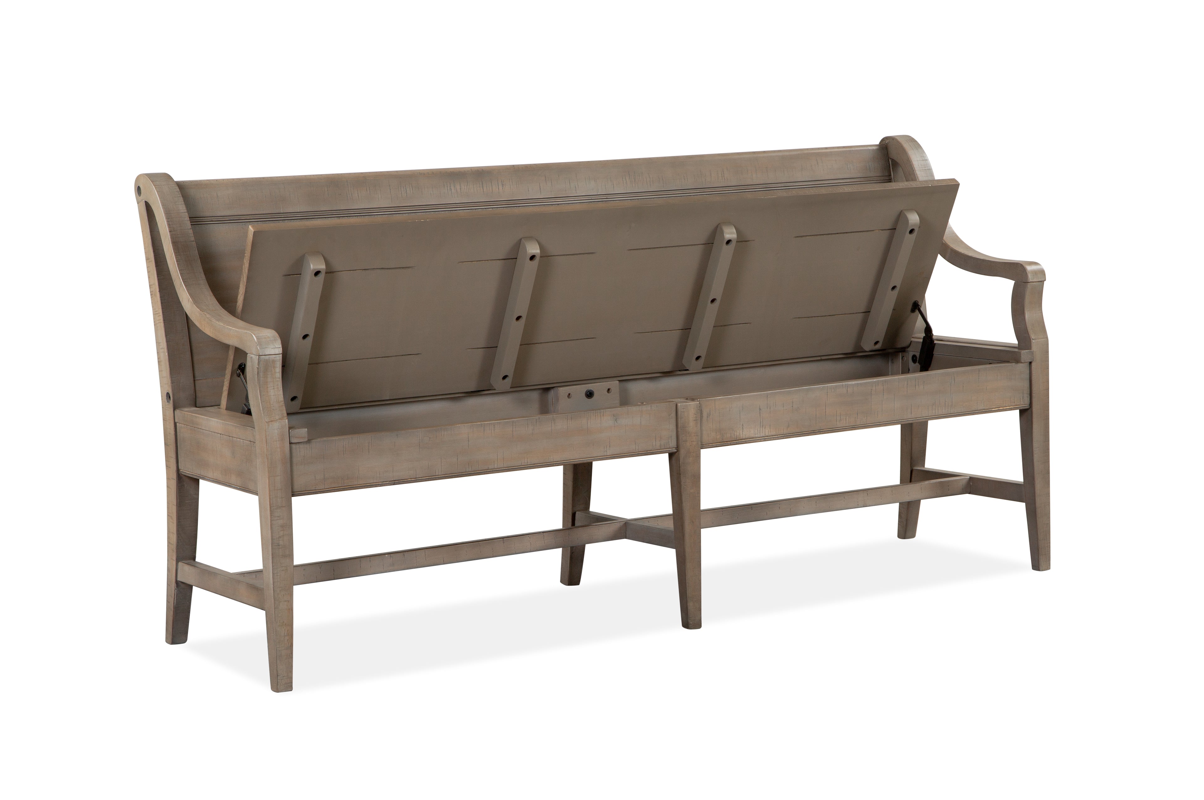 Paxton Place Bench w/Back in Dovetail Grey