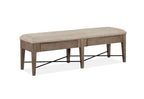 Paxton Place Bench w/Upholstered Seat in Dovetail Grey