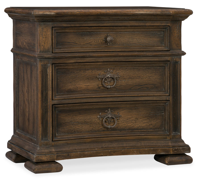 Hooker Furniture Elmendorf Three-Drawer Nightstand in Dark Wood
