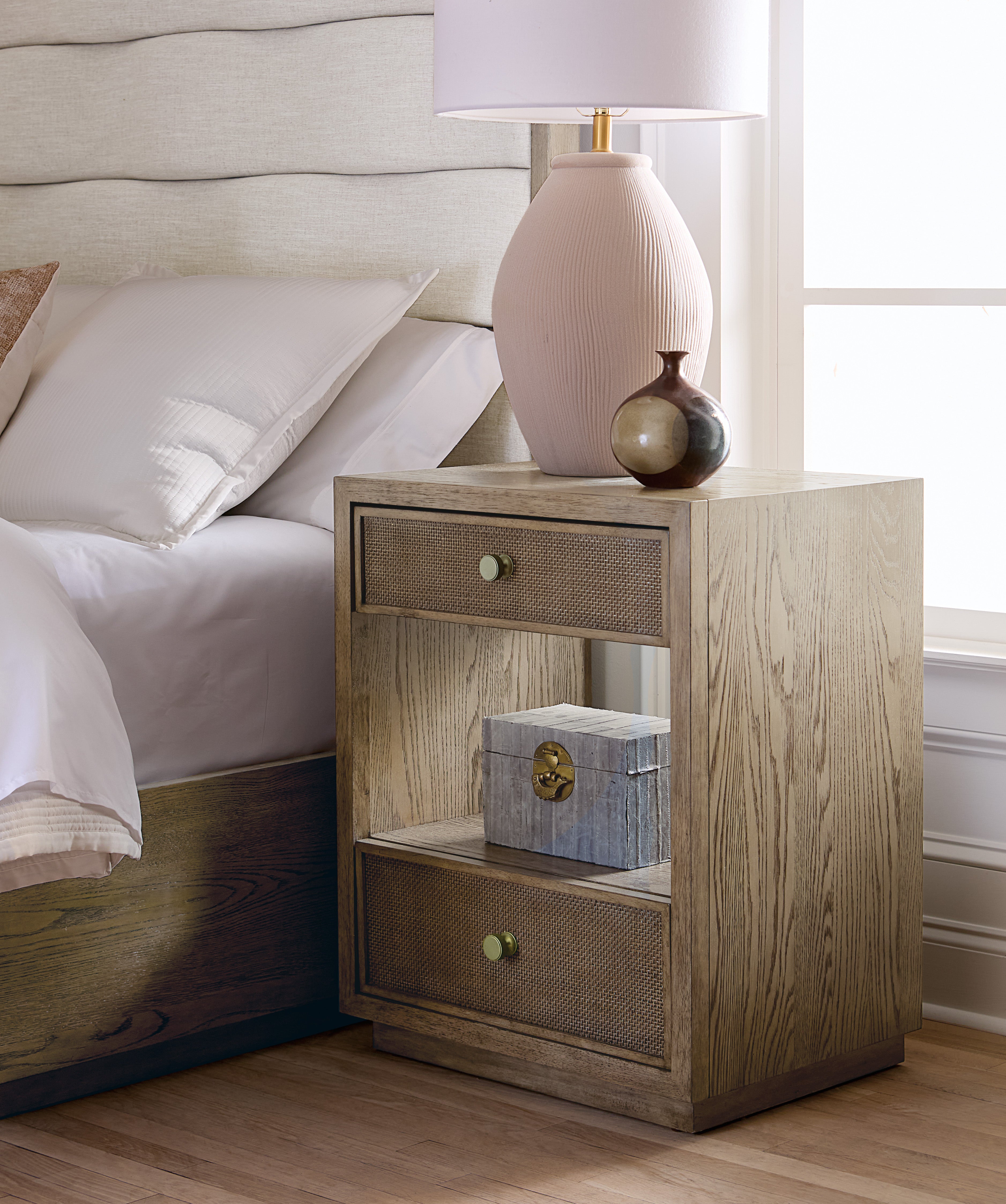 Hooker Furniture Sonnet Two-Drawer Nightstand in Medium Wood