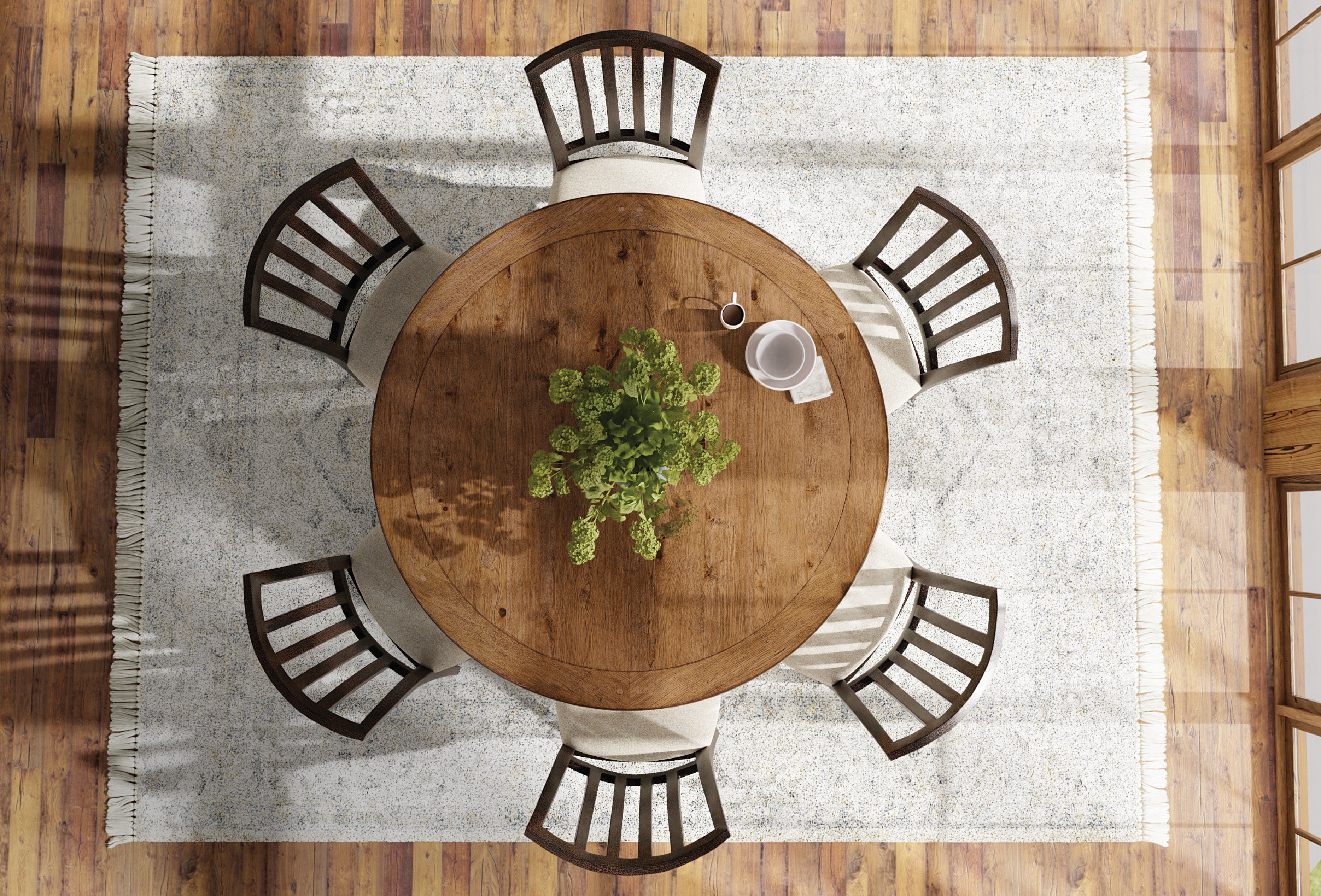 Hooker Furniture Big Sky Round Dining Table in Vintage Natural