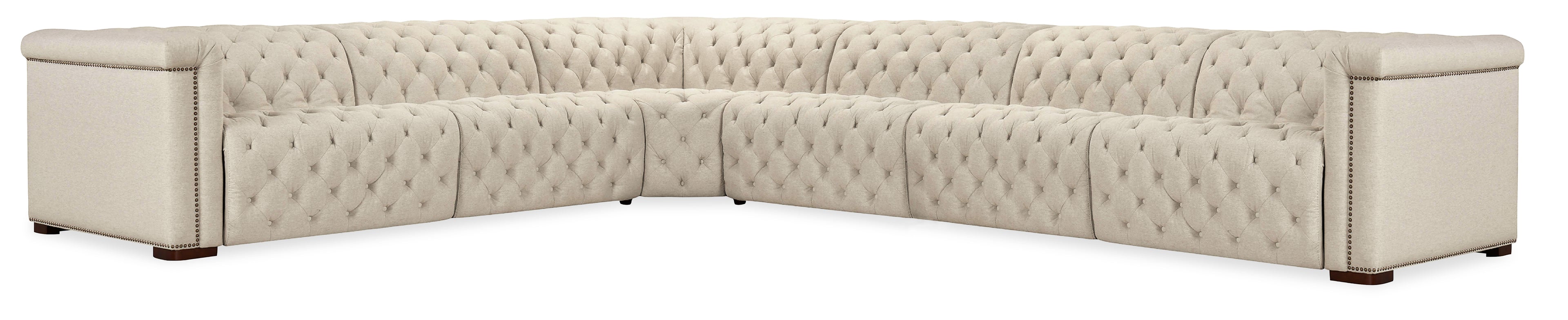 Hooker Furniture Savion Deux 6 Seat Sectional with Four Power Recliners and Seven Power Headrests