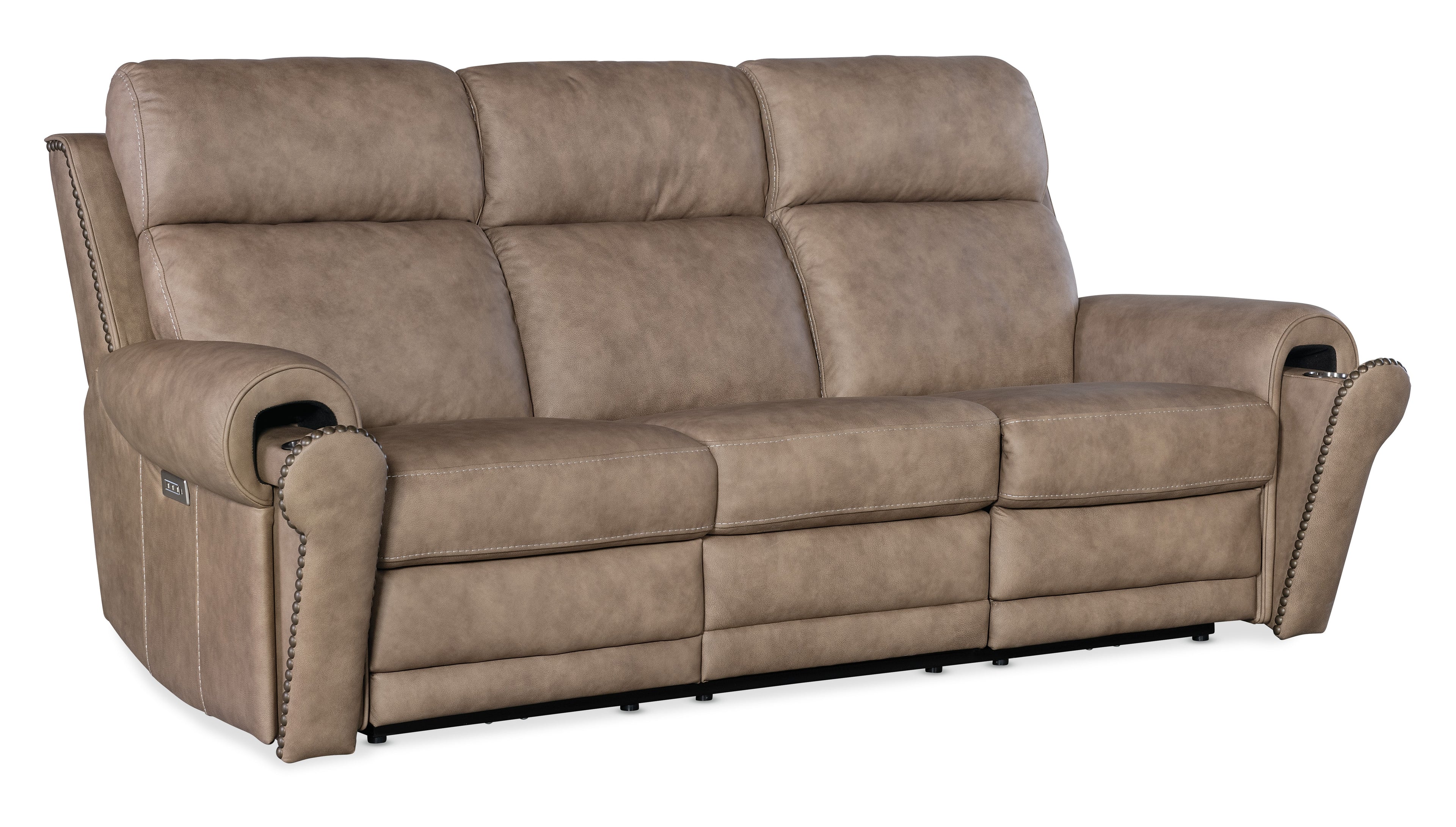 Hooker Furniture Duncan Power Sofa with Power Headrest & Lumbar in Tan