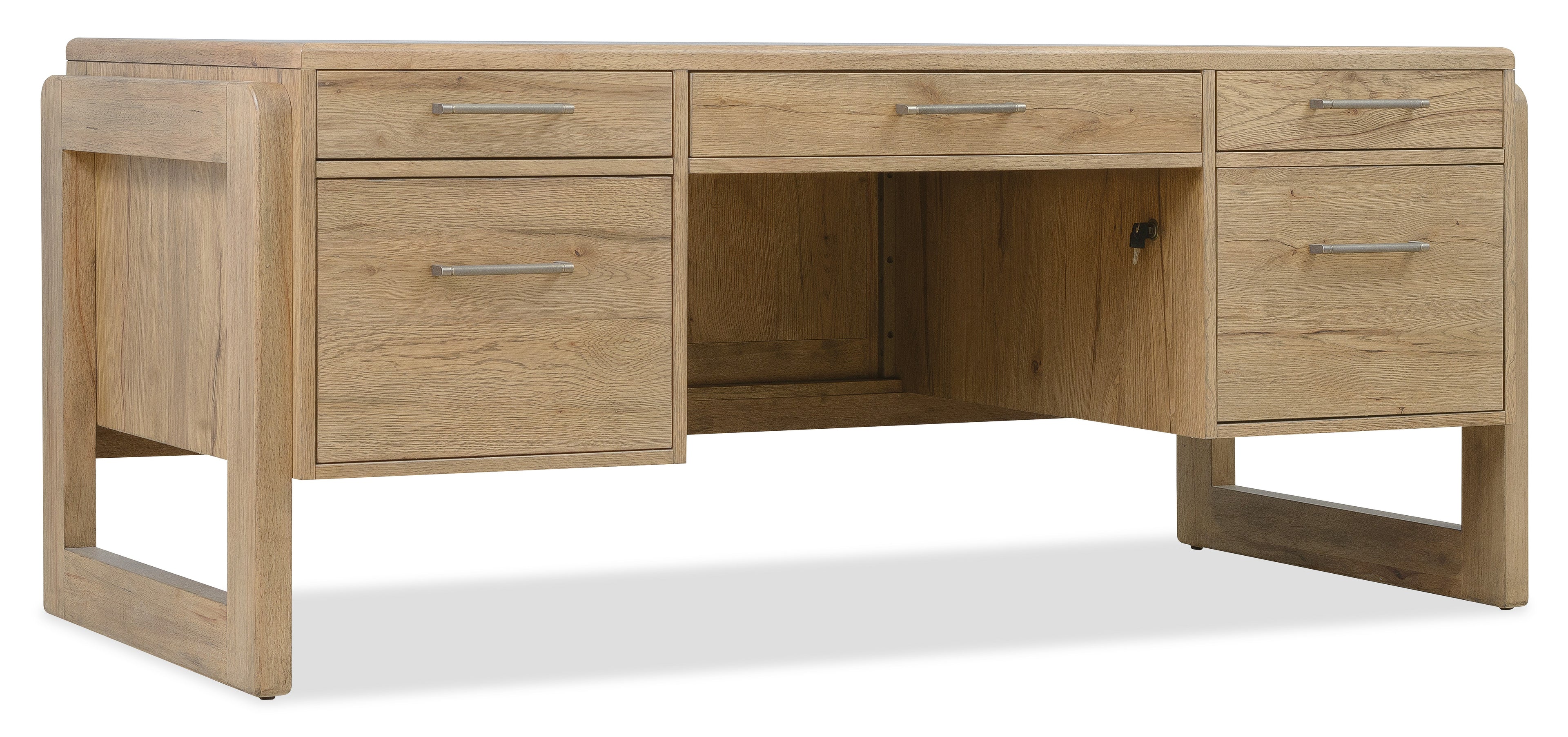 Hooker Furniture Kalamazoo Executive Desk in Medium Wood