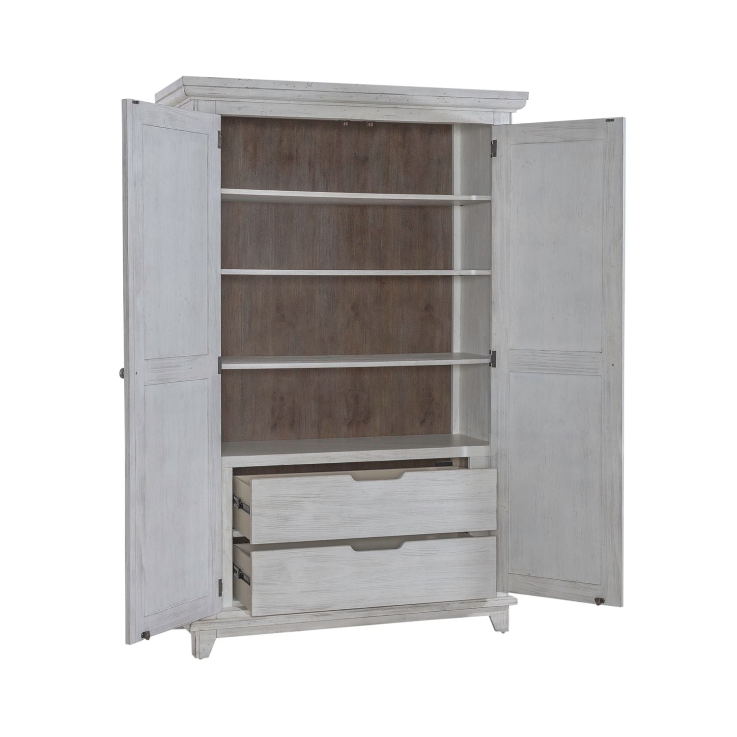 Liberty Furniture River Place Armoire in Riverstone White & Tobacco