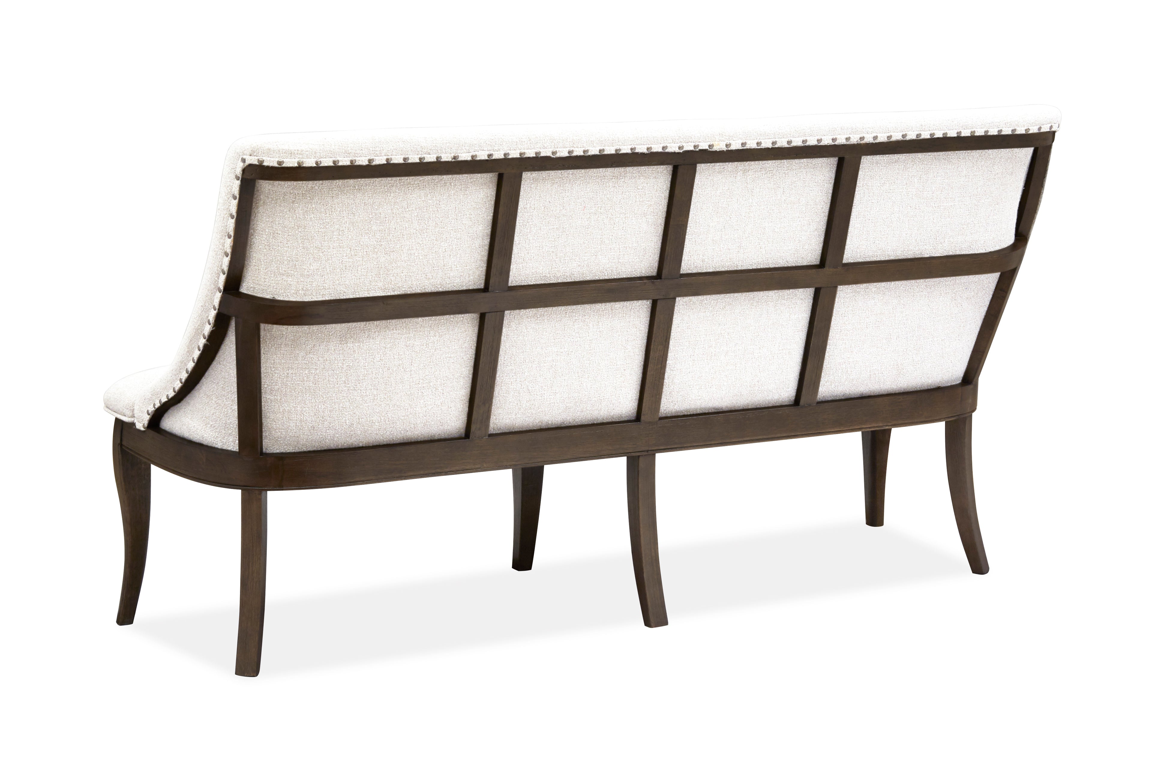 Roxbury Manor Bench w/Upholstered Seat & Back in Homestead Brown