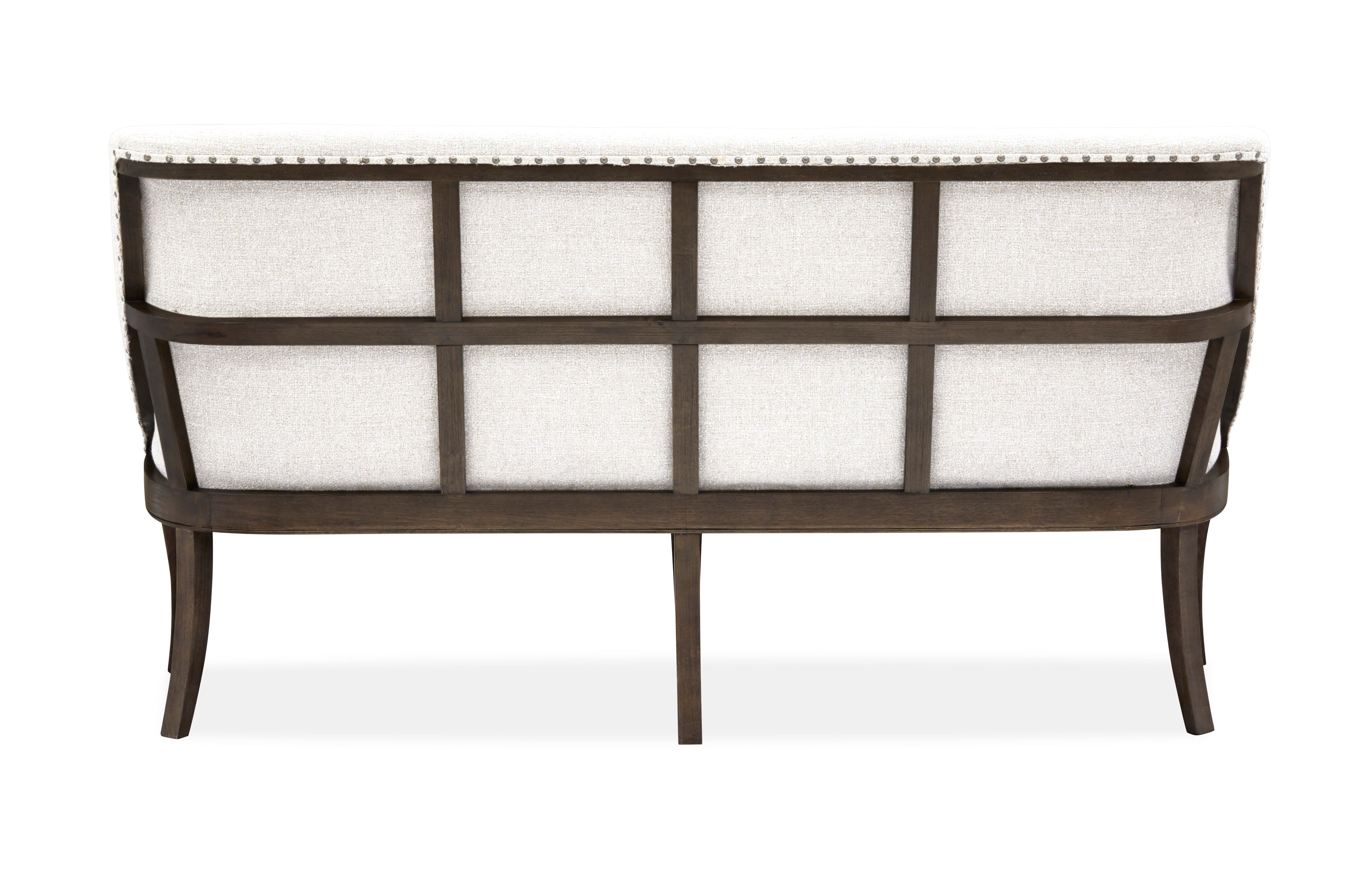 Roxbury Manor Bench w/Upholstered Seat & Back in Homestead Brown
