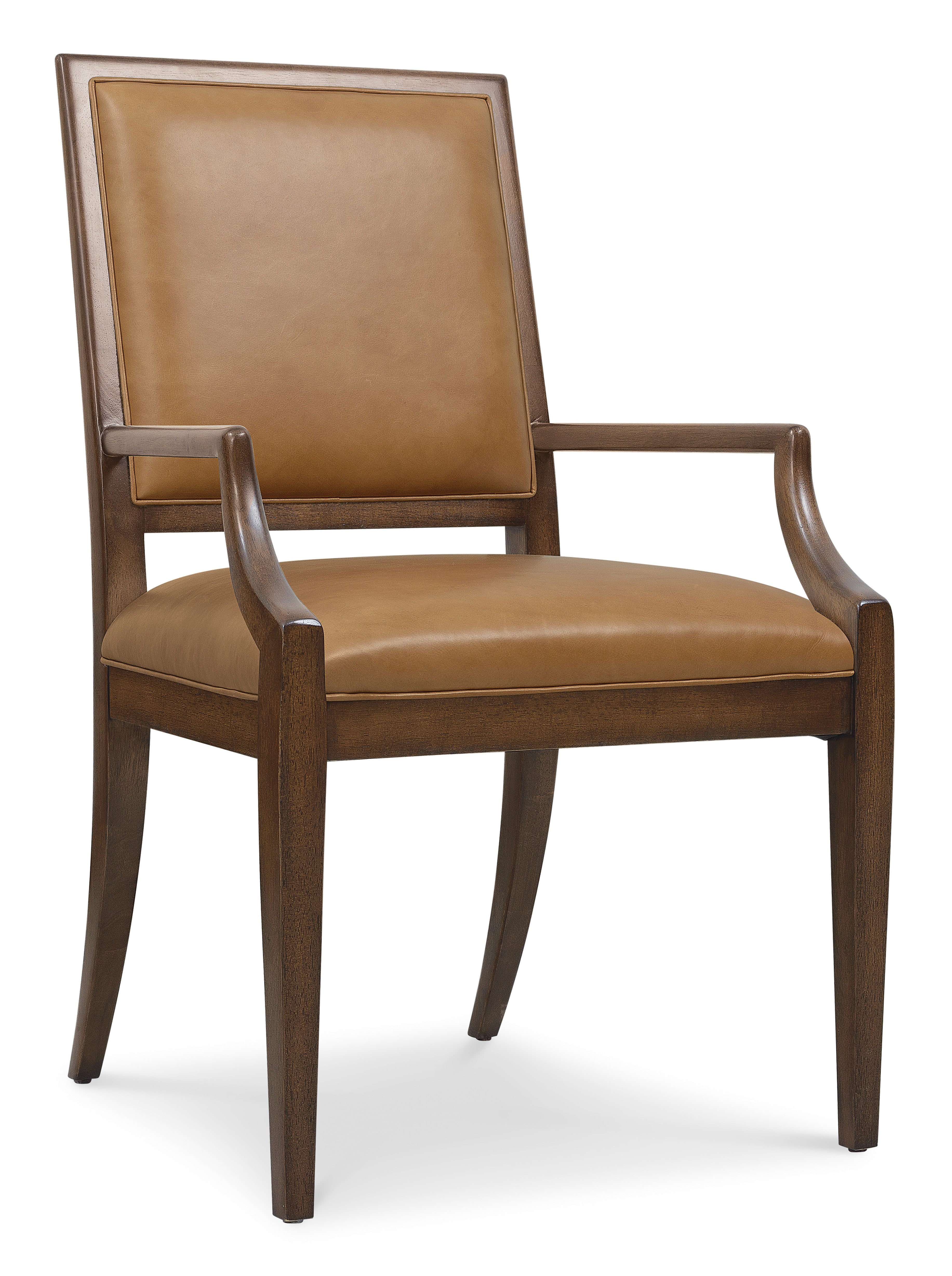 Hooker Furniture Archives Leather Arm Chair in Walnut