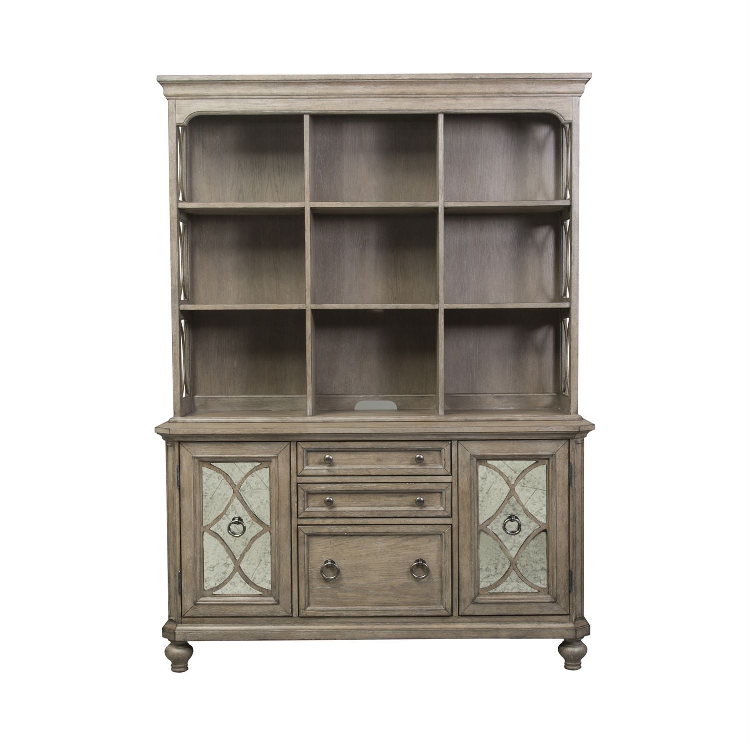 Liberty Furniture Simply Elegant Credenza & Hutch in Heathered Taupe