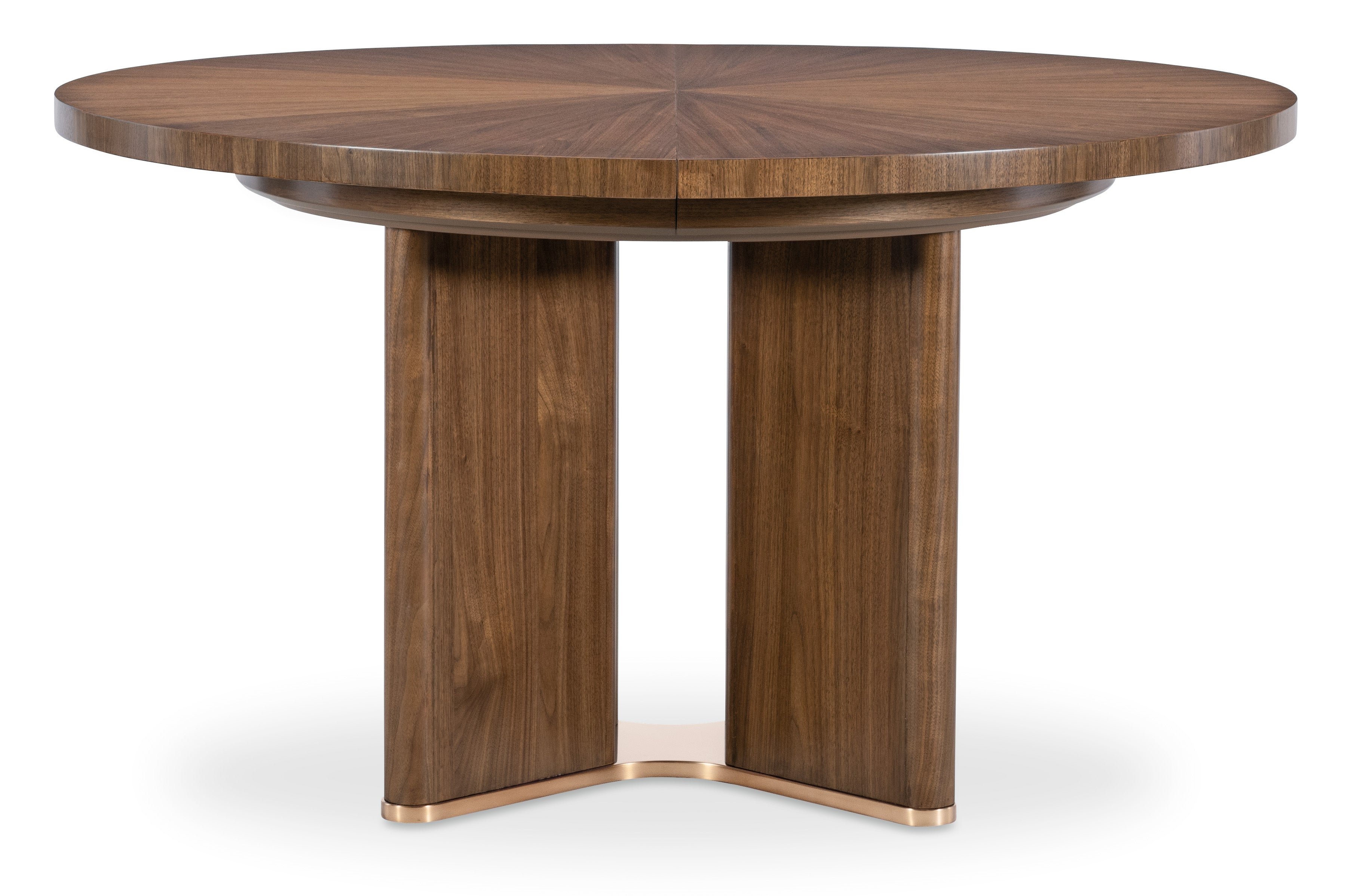 Hooker Furniture Eleana Round Dining Table with One 20-inch Leaf in Light Caramel/Sunlit Bronze