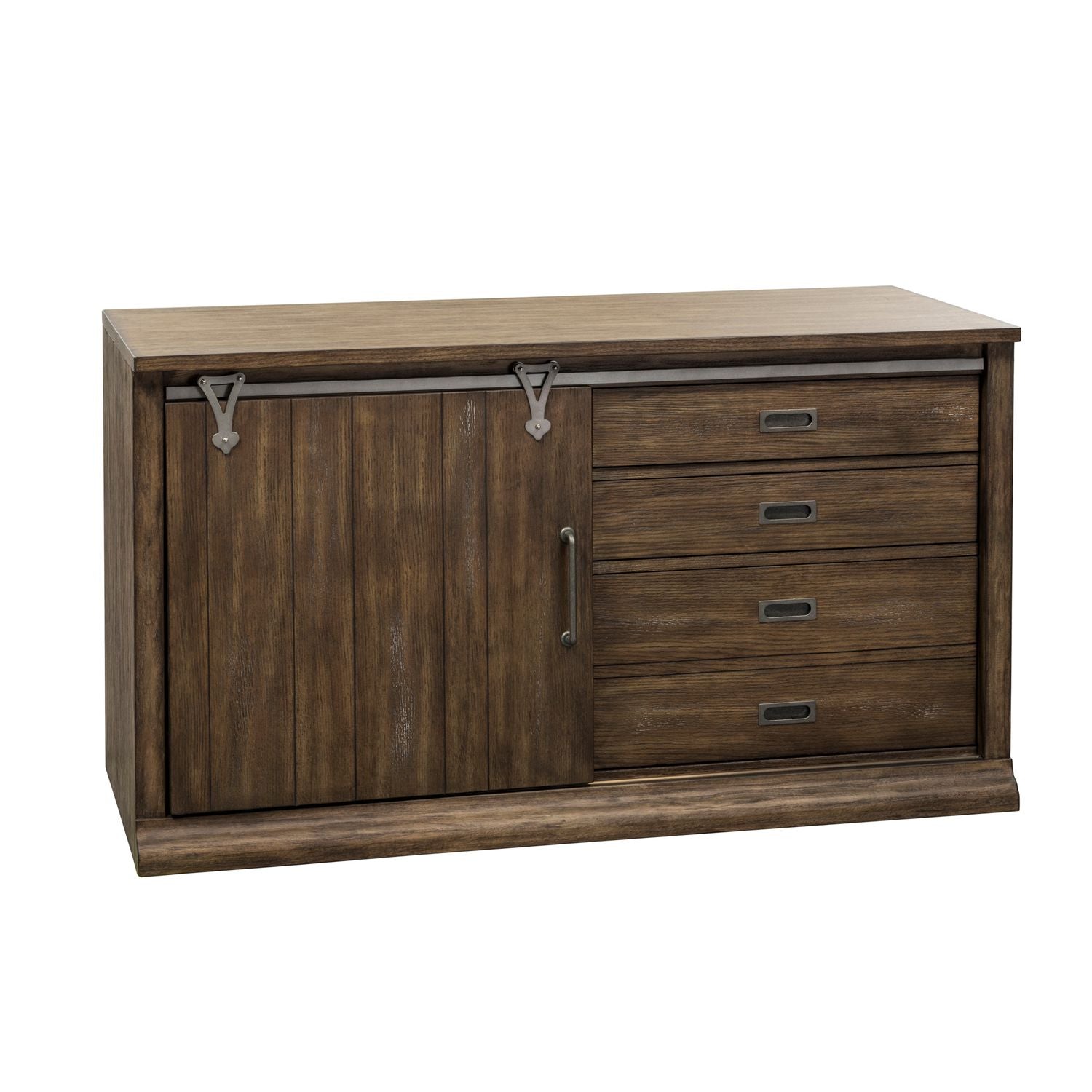 Liberty Furniture Stone Brook Computer Credenza in Rustic Saddle