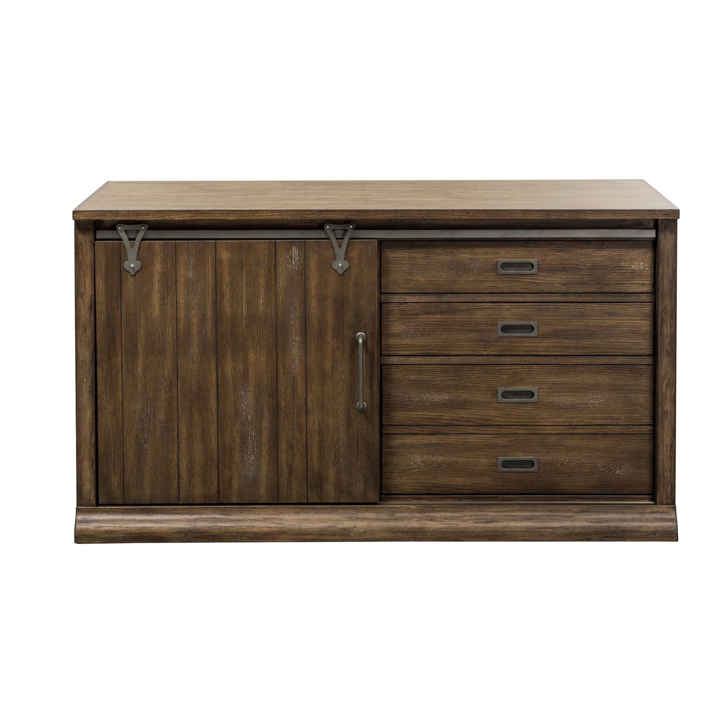 Liberty Furniture Stone Brook Computer Credenza in Rustic Saddle
