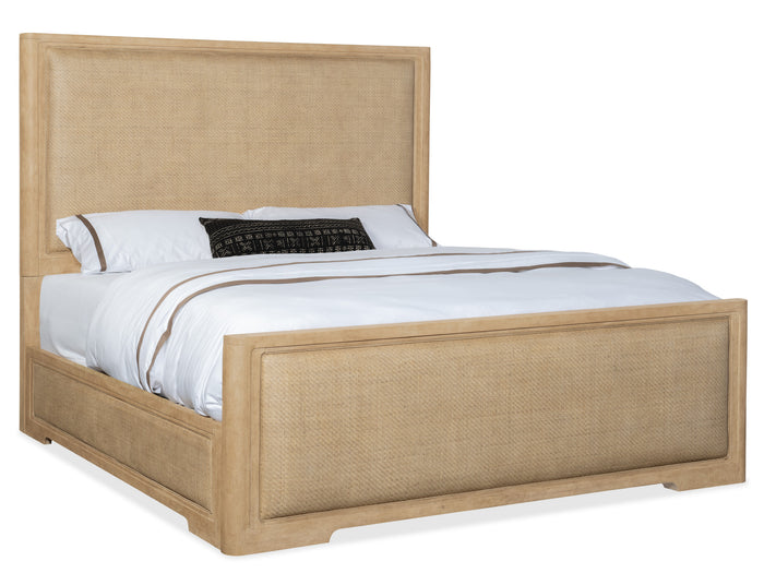 Hooker Furniture Retreat Queen Cane Panel Bed in Dune