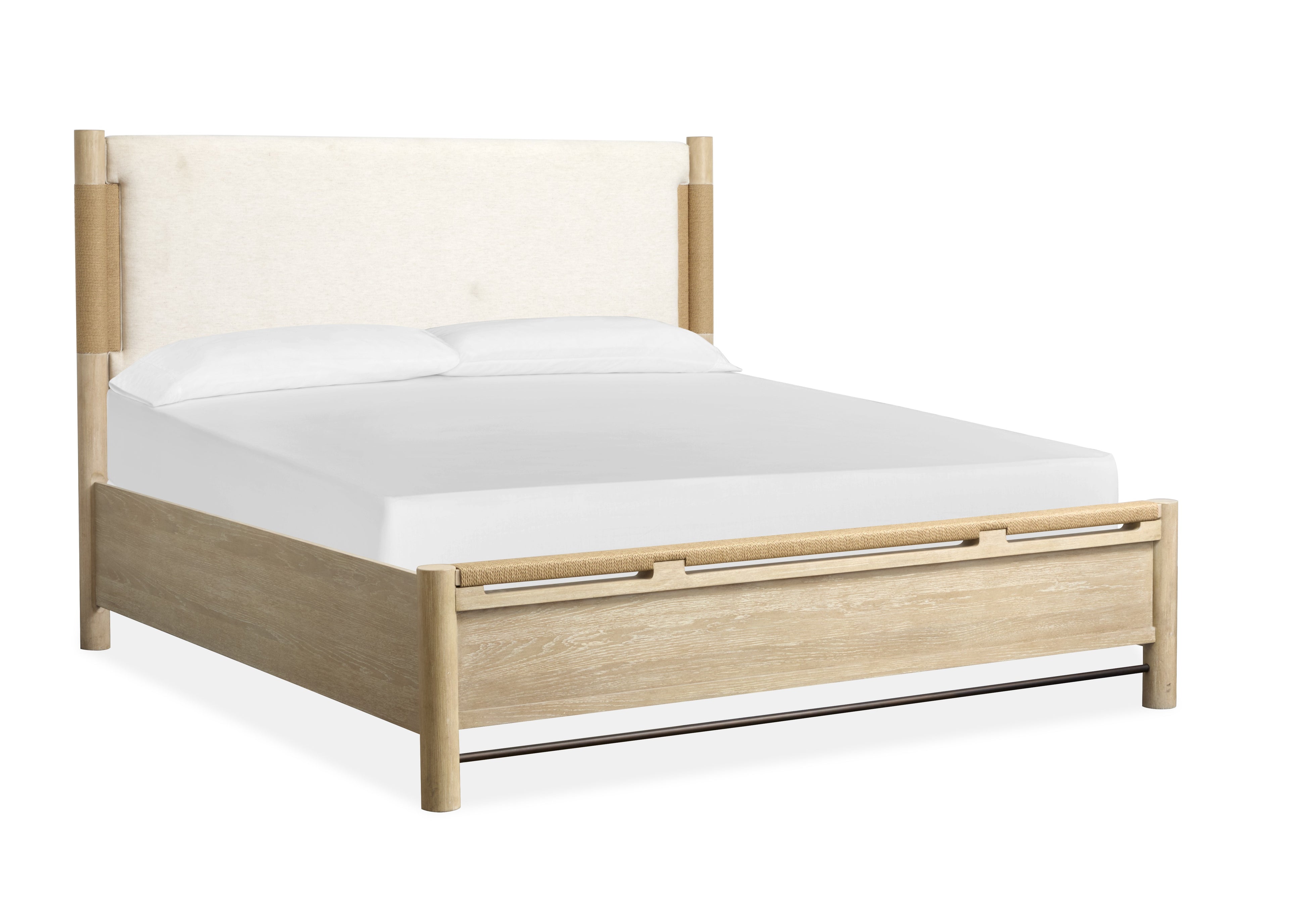 Magnussen Sunset Cove Panel Bed w/Uph.Headboard in Sanibel Brown