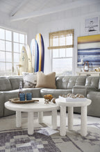 Magnussen Sunset Cove Nesting Cocktail Table w/Casters in Moonlight Pearl
