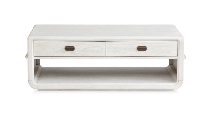 Magnussen Sunset Cove Rectangular Cocktail Table w/Casters in Moonlight Pearl