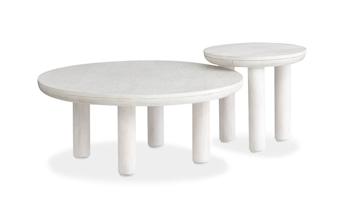 Magnussen Sunset Cove Nesting Cocktail Table w/Casters in Moonlight Pearl