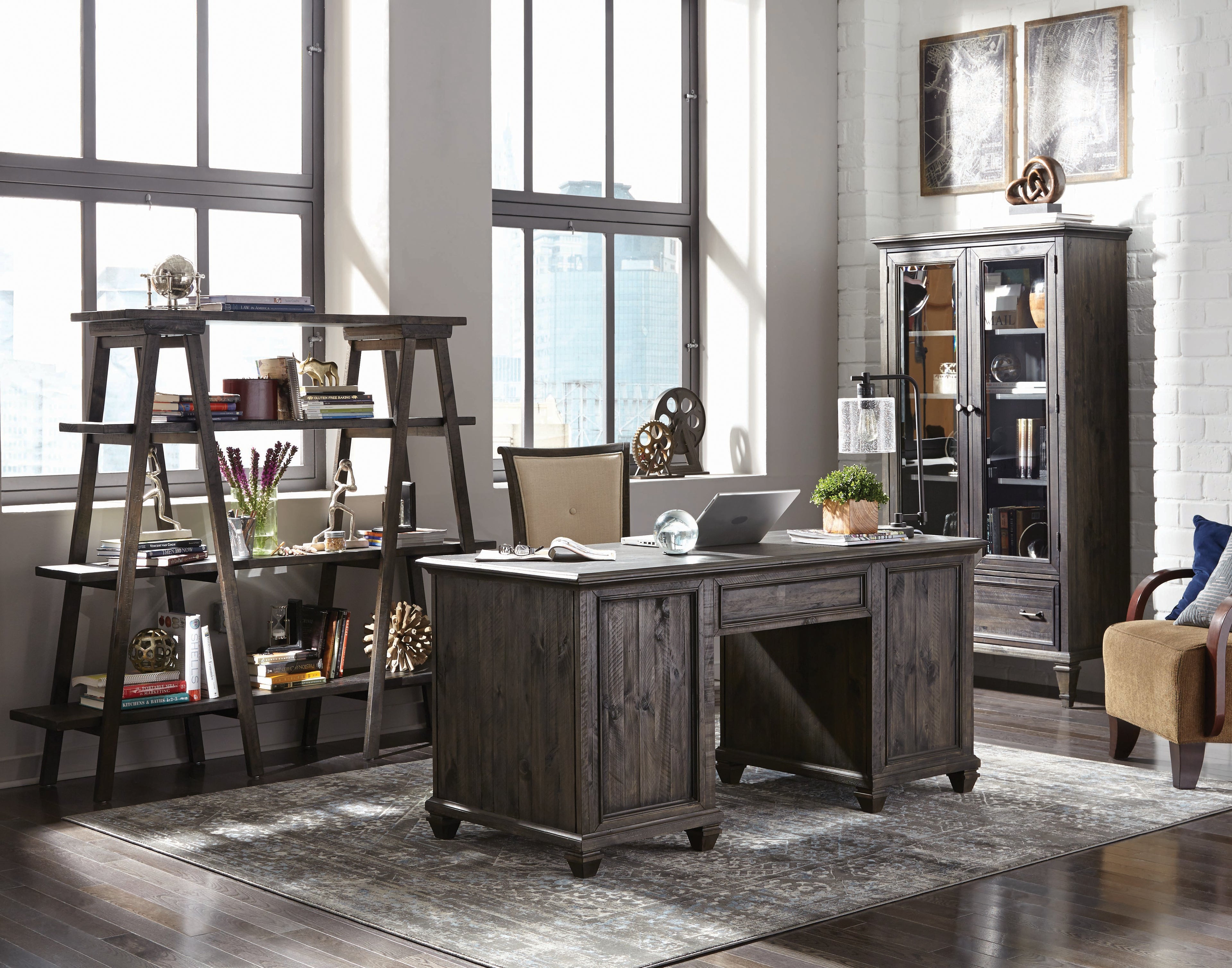Sutton Place Executive Desk in Weathered charcoal