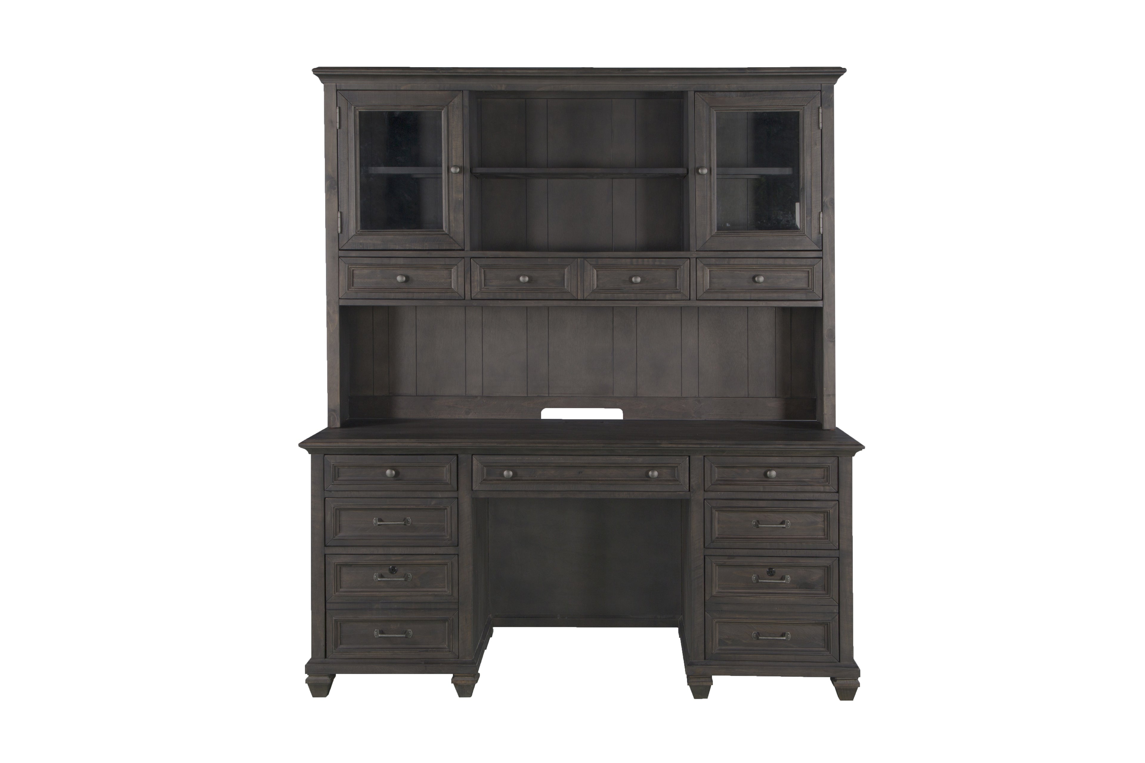 Sutton Place Credenza with Hutch in Weathered charcoal