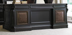 Hooker Furniture Telluride 76'' Executive Desk withLeather Panels in Blacks