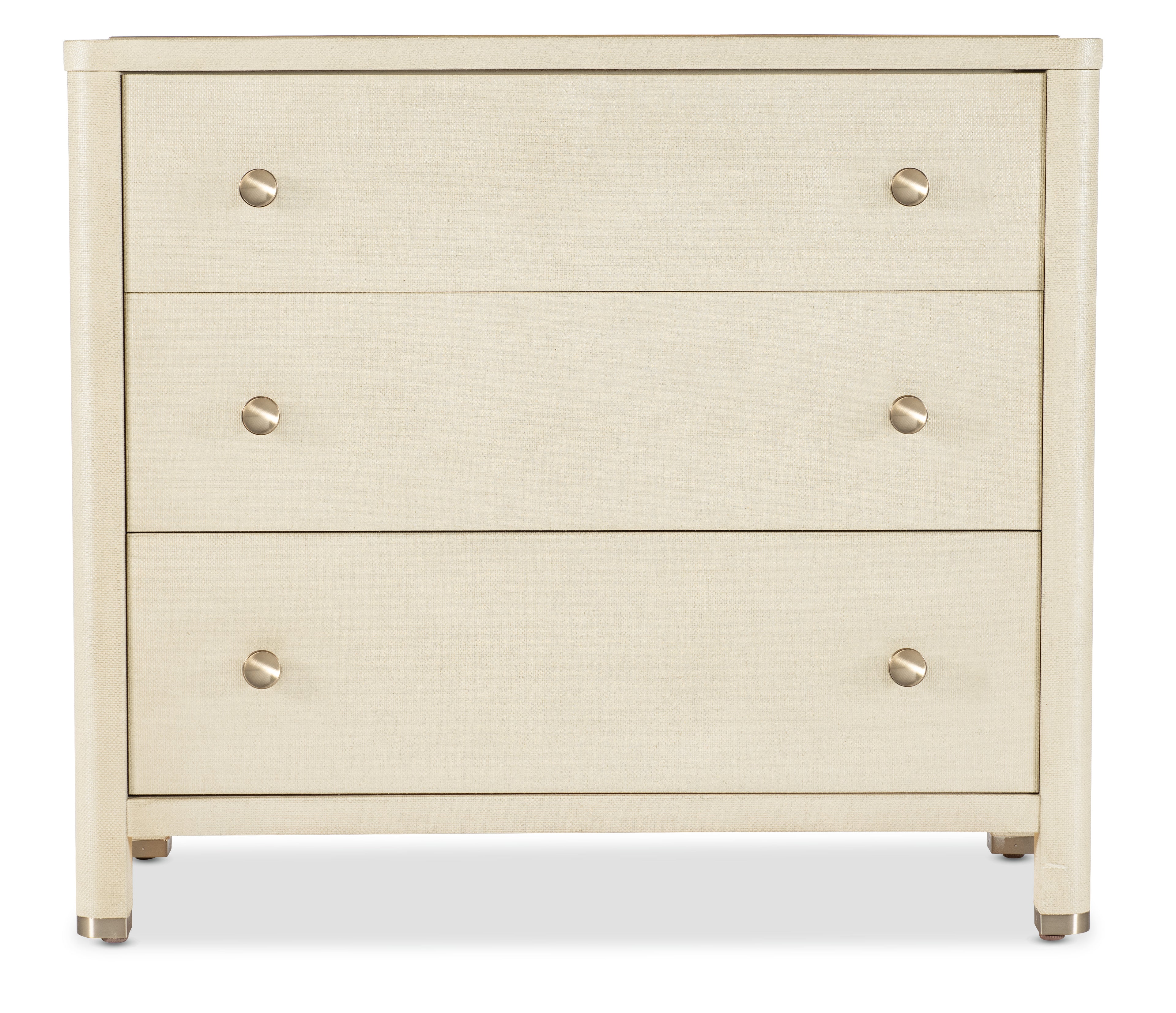 Hooker Furniture Archives Raffia Three-Drawer Chest in Browns