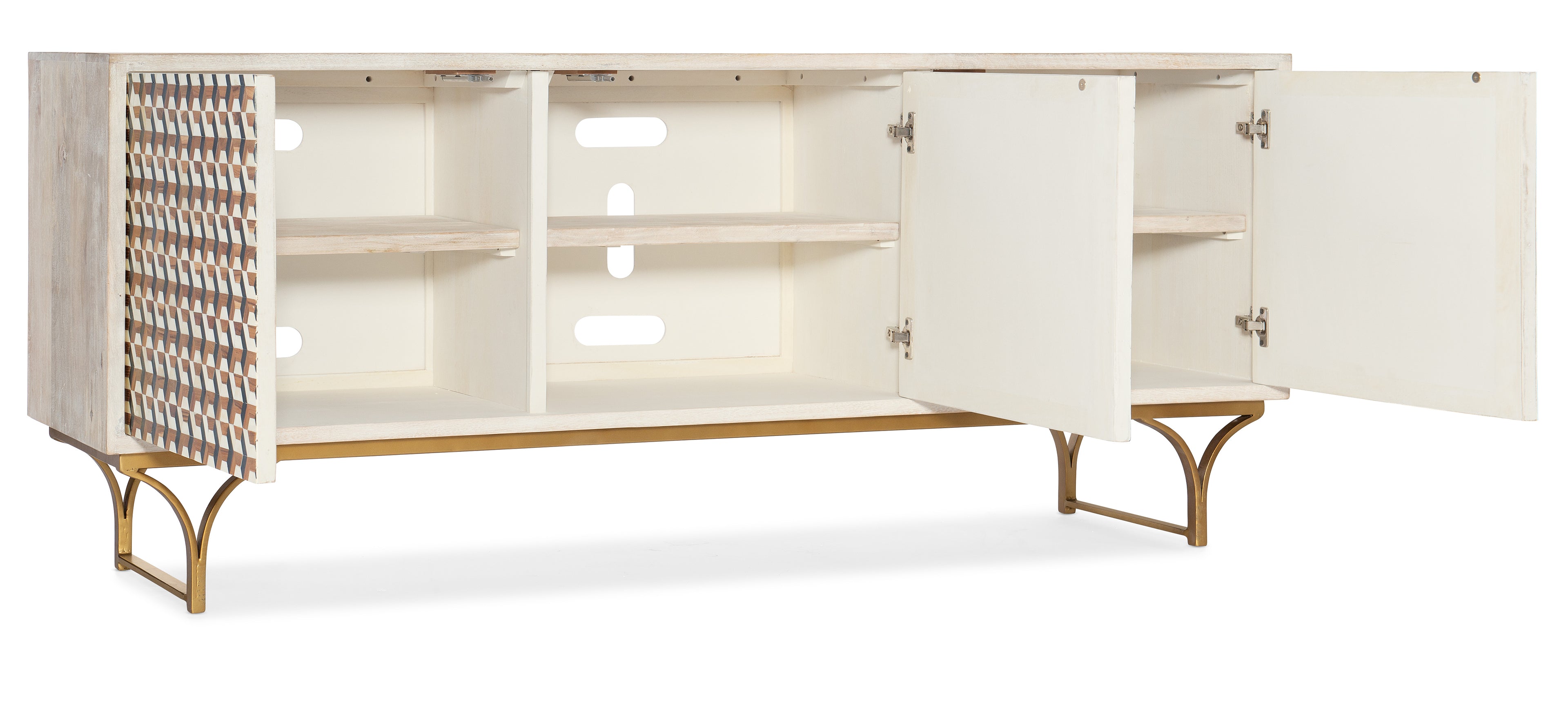 Hooker Furniture Commerce & Market Jaiden Three Door Credenza in Light Wood