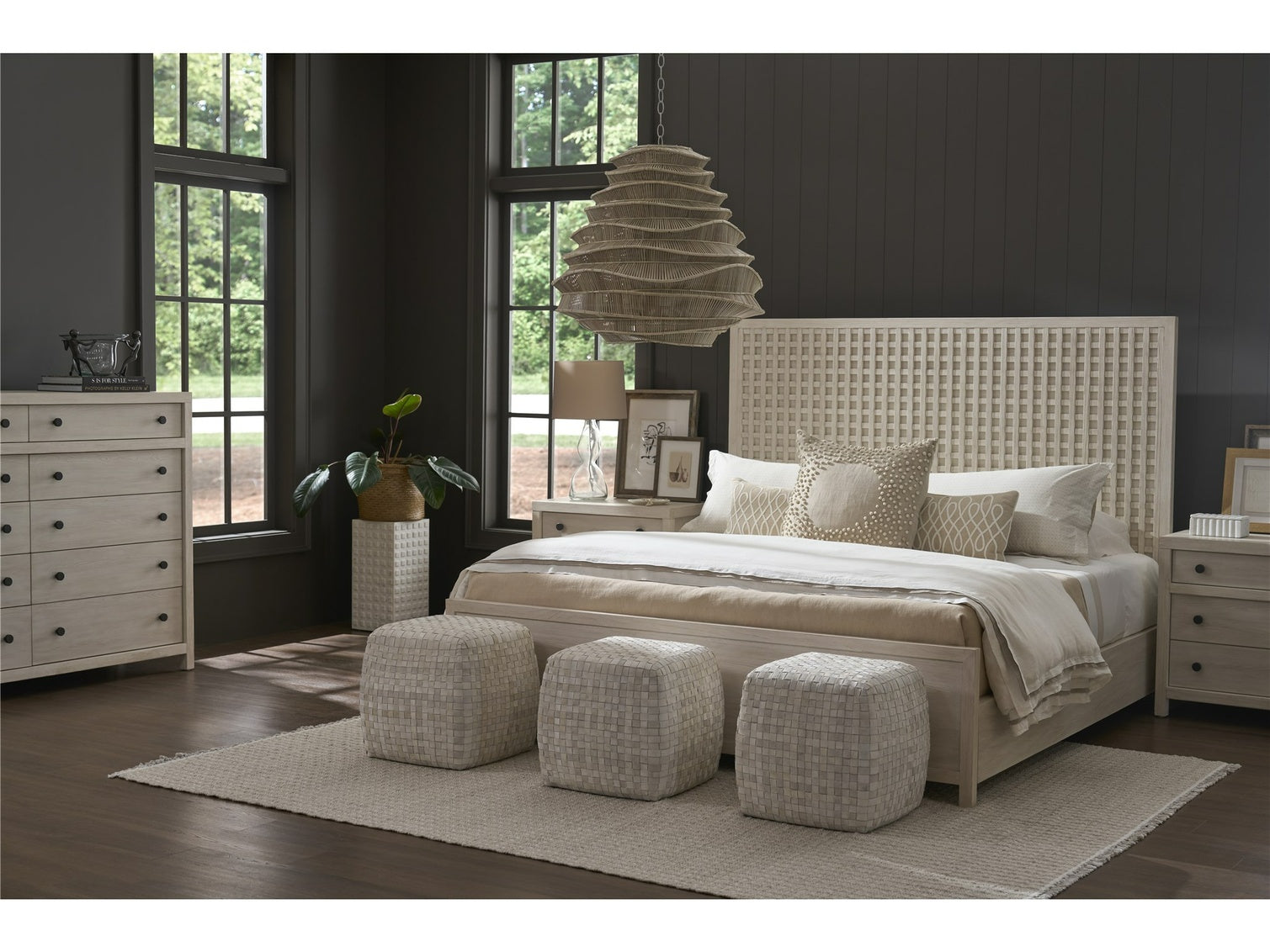 Universal Furniture Dwell Pouf in Off-White