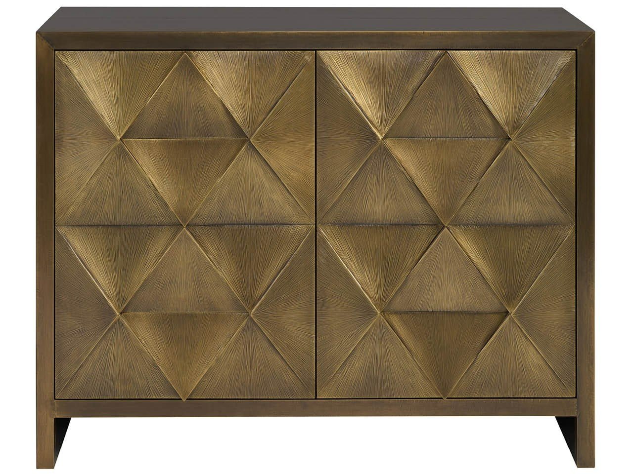 Universal Furniture Sable & Dessert Origami Hall Chest in Aged Gold