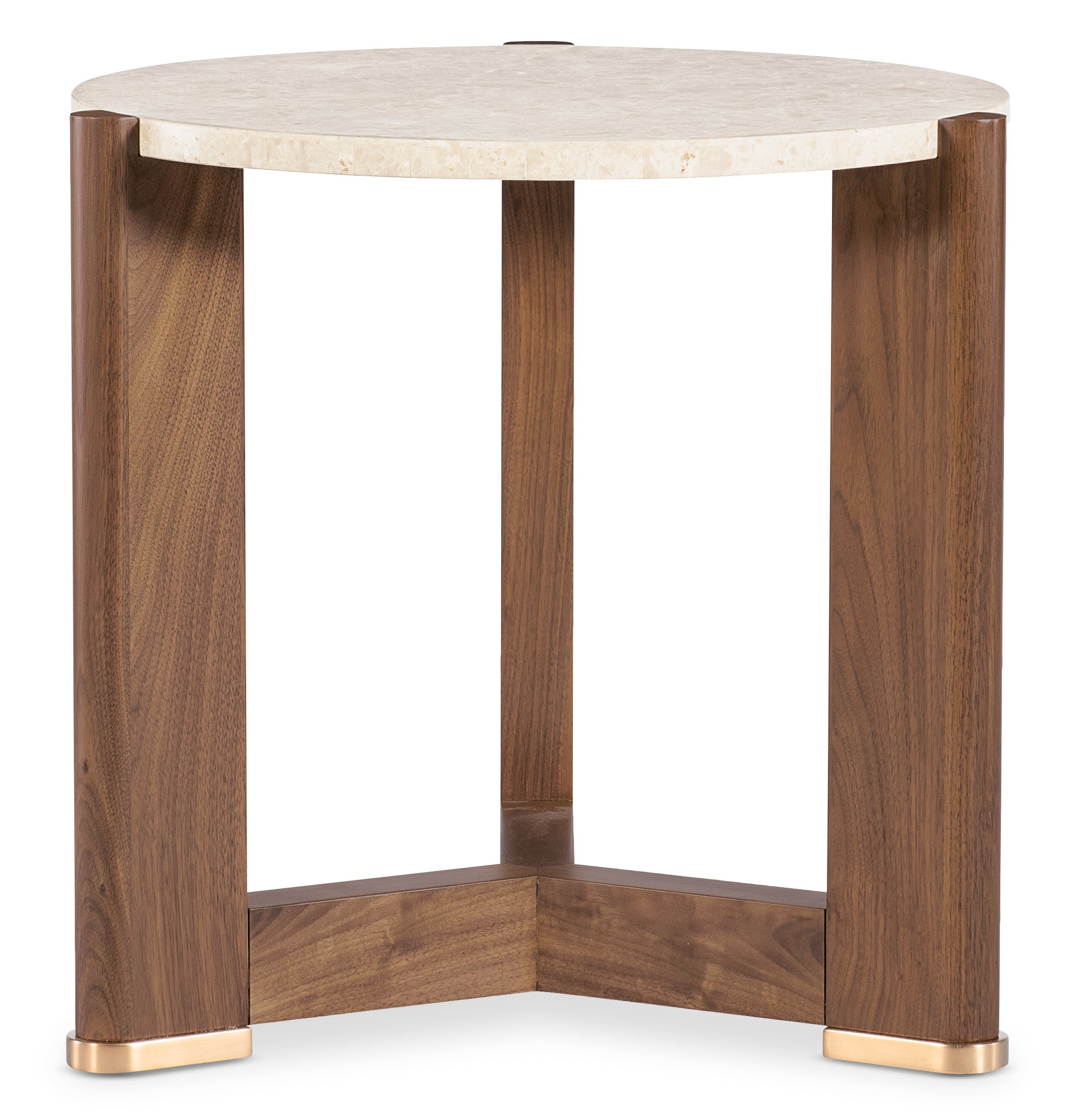 Hooker Furniture Eleana Round End Table in Light Caramel/Sunlit Bronze