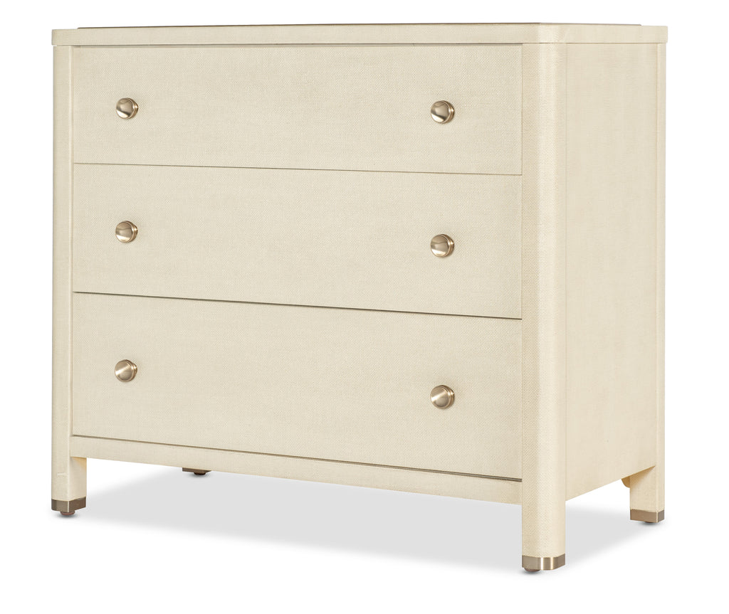Hooker Furniture Archives Raffia Three-Drawer Chest in Browns