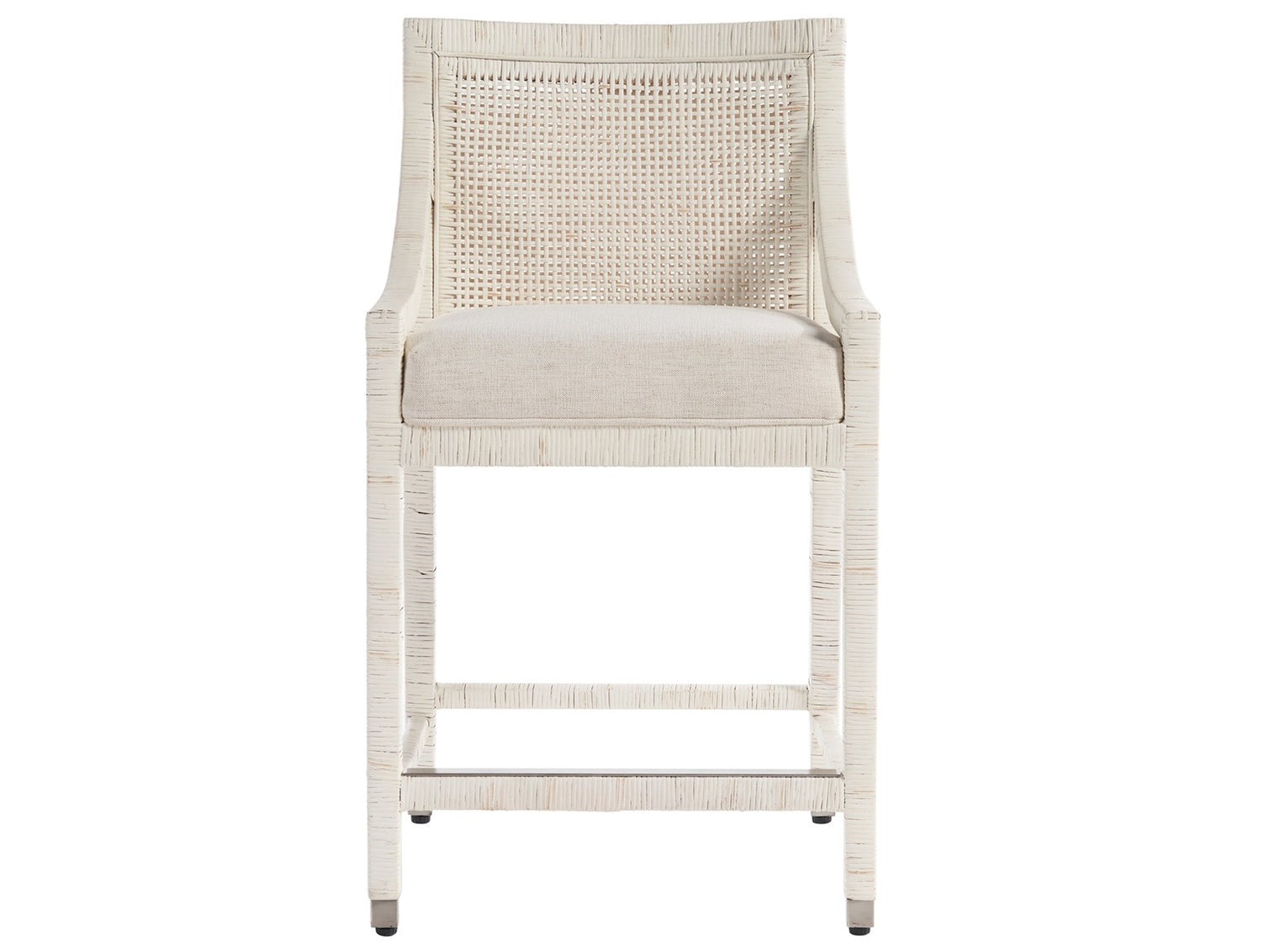 Weekender Longboat Counter Chair in White Rattan